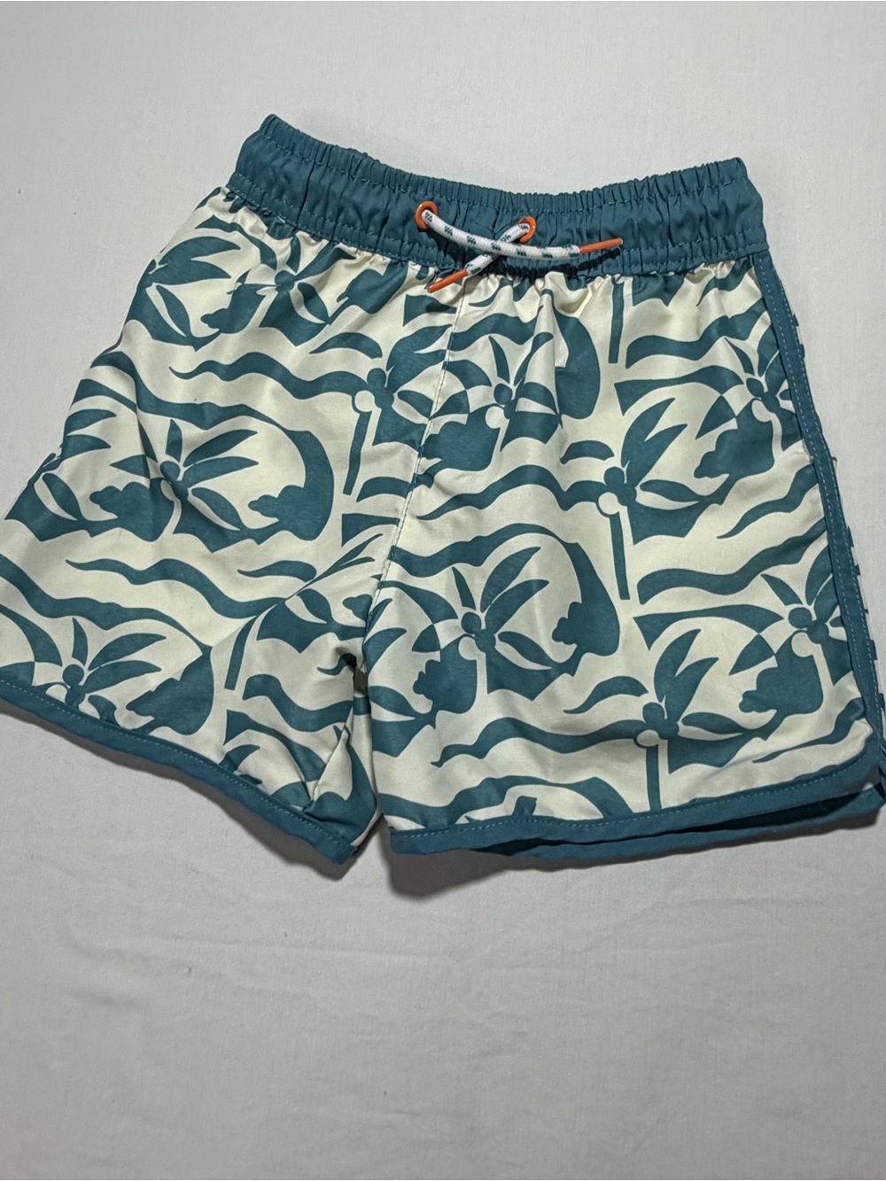 Caribbean Joe Teal and Cream Floral Swim Shorts